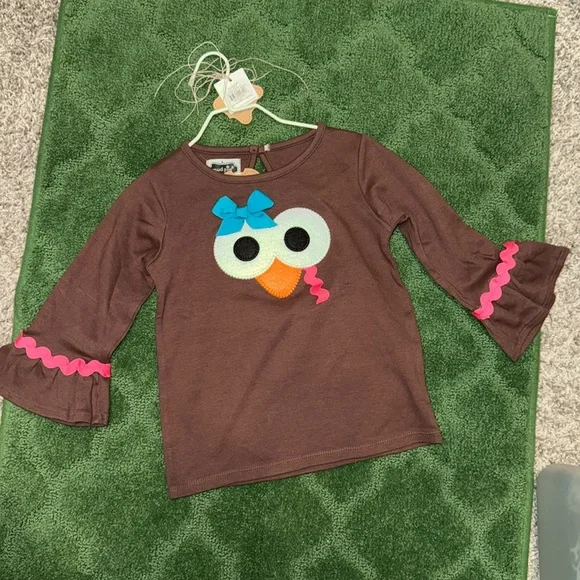 Mud Pie adorable Thanksgiving Turkey Top! Size 24 months - Picture 1 of 6